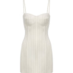 Miniabito bustier in fresco di lana gessato DA571 ES0080D001 DONDUP 