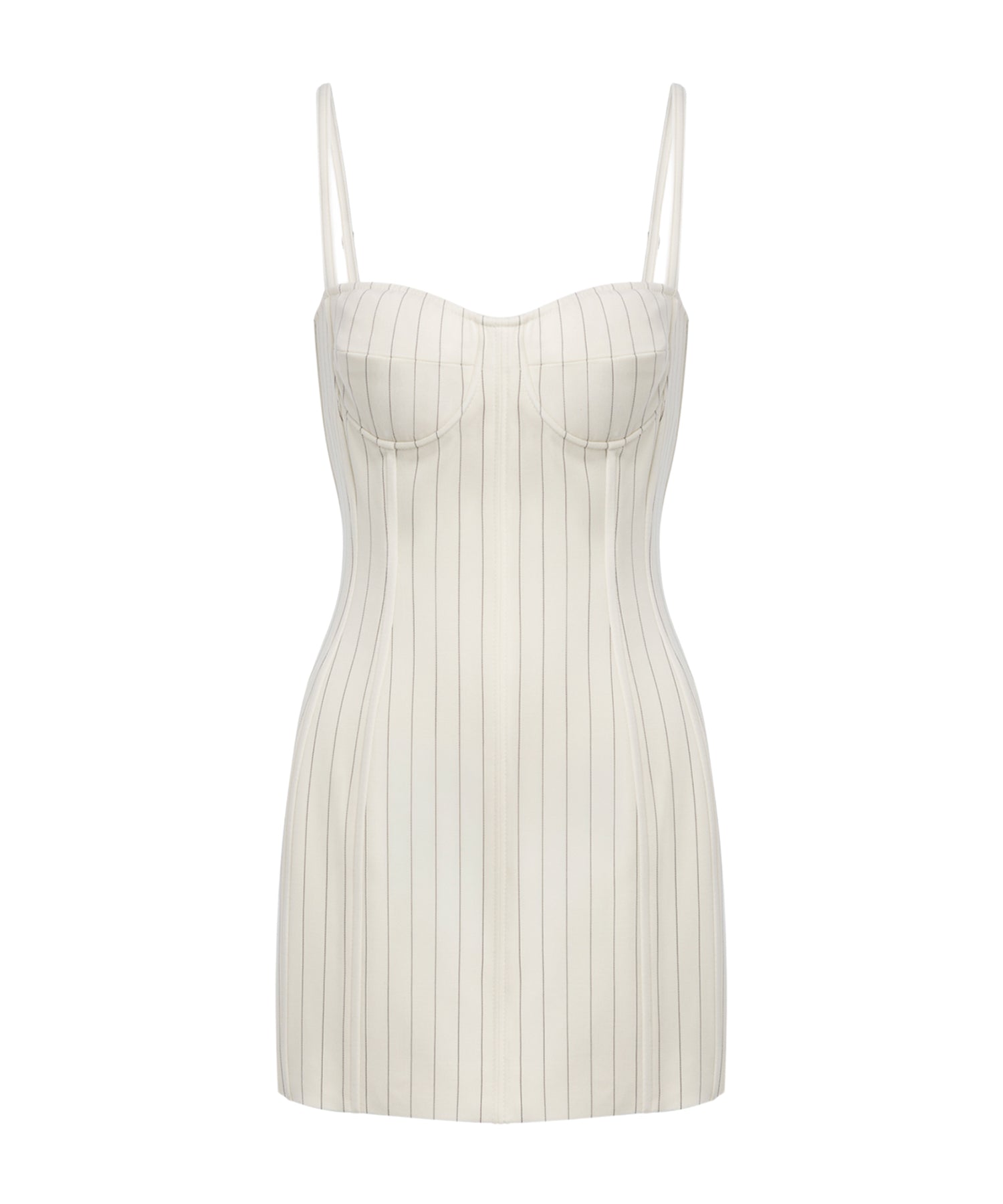 Miniabito bustier in fresco di lana gessato DA571 ES0080D001 DONDUP 