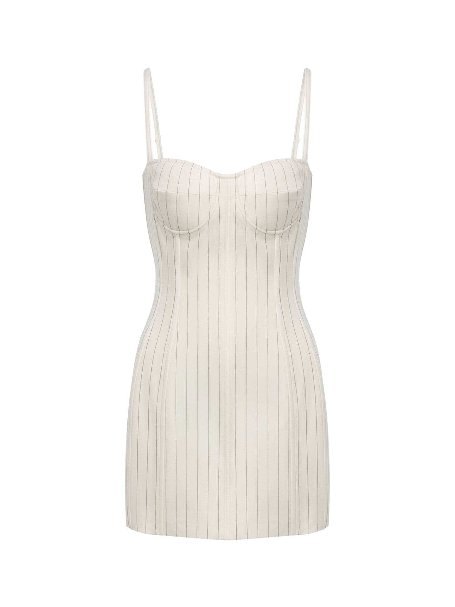 Miniabito bustier in fresco di lana gessato DA571 ES0080D001 DONDUP 