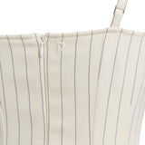 Miniabito bustier in fresco di lana gessato DA571 ES0080D001 DONDUP 
