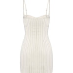 Miniabito bustier in fresco di lana gessato DA571 ES0080D001 DONDUP 