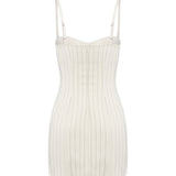 Miniabito bustier in fresco di lana gessato DA571 ES0080D001 DONDUP 