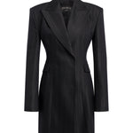 Miniabito robe-manteau in gessato lana e viscosa DA574 EFE166D999 DONDUP 
