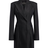 Miniabito robe-manteau in gessato lana e viscosa DA574 EFE166D999 DONDUP 