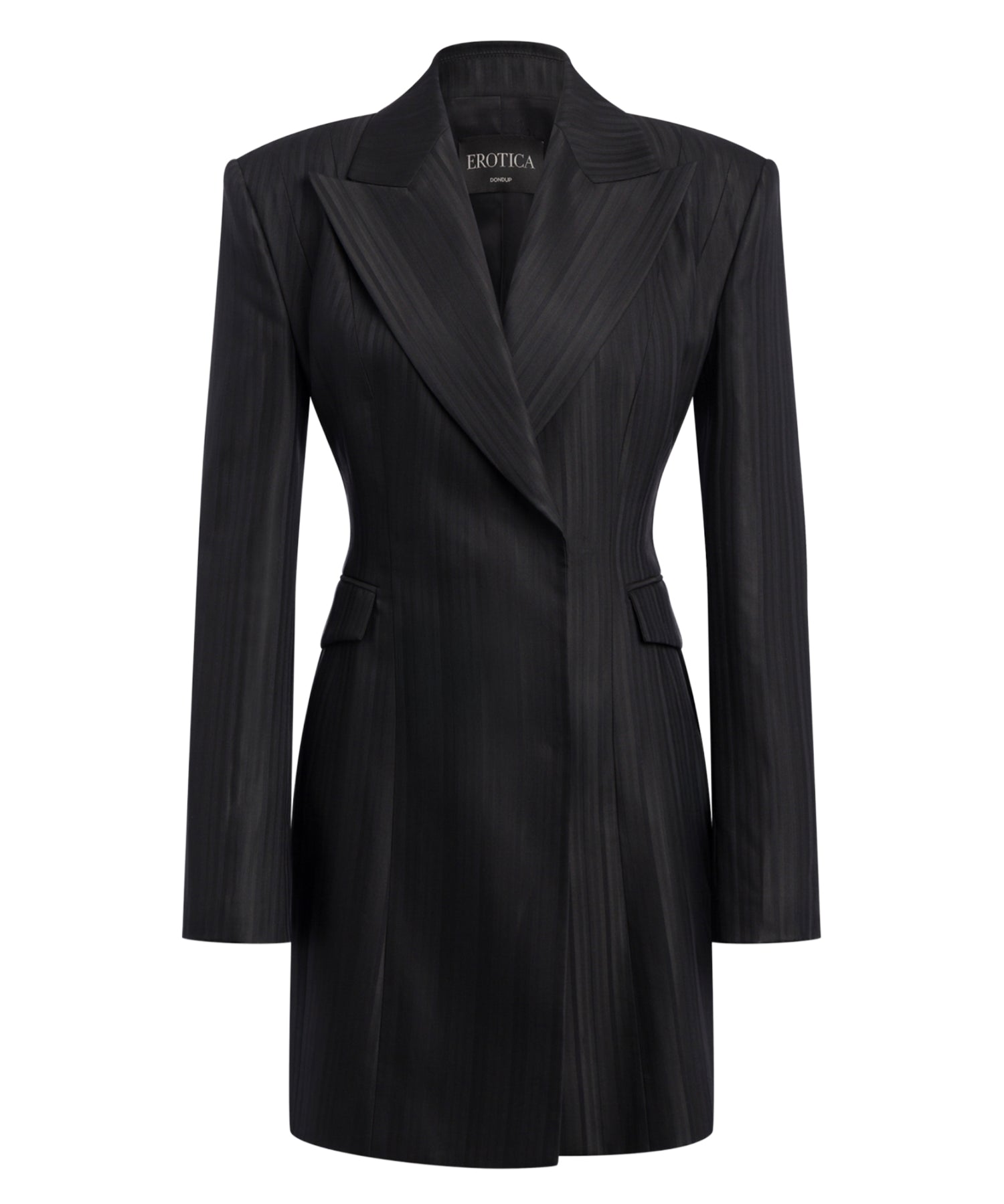 Miniabito robe-manteau in gessato lana e viscosa DA574 EFE166D999 DONDUP 