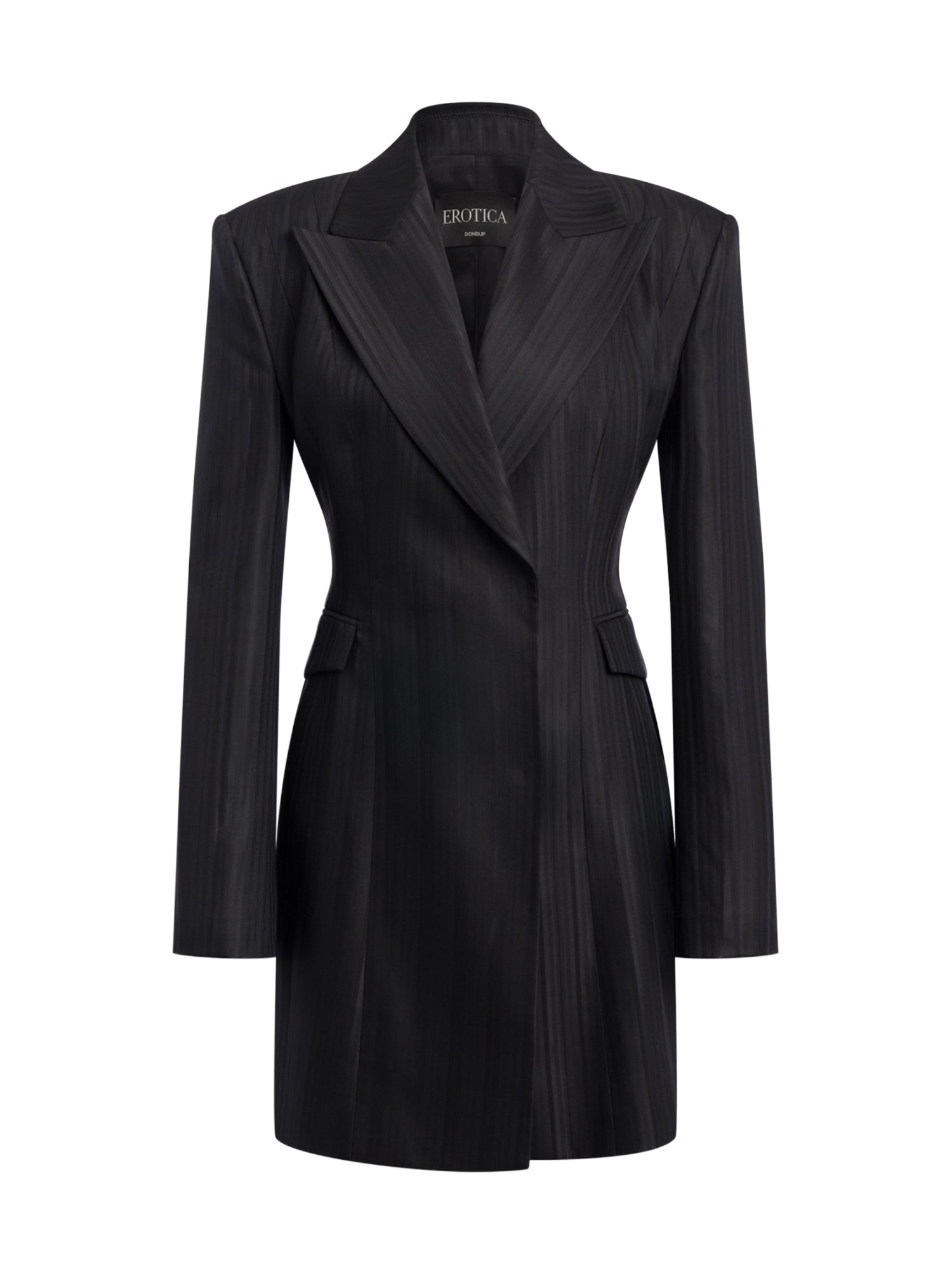 Miniabito robe-manteau in gessato lana e viscosa DA574 EFE166D999 DONDUP 