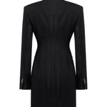Miniabito robe-manteau in gessato lana e viscosa DA574 EFE166D999 DONDUP 