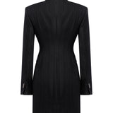 Miniabito robe-manteau in gessato lana e viscosa DA574 EFE166D999 DONDUP 