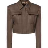 Blazer oversize in lana a spina di pesce DJ790 FF0427DXXX718 DONDUP 