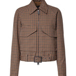 Giacca check con cintura DJ816 QF0207DXXX737 DONDUP 