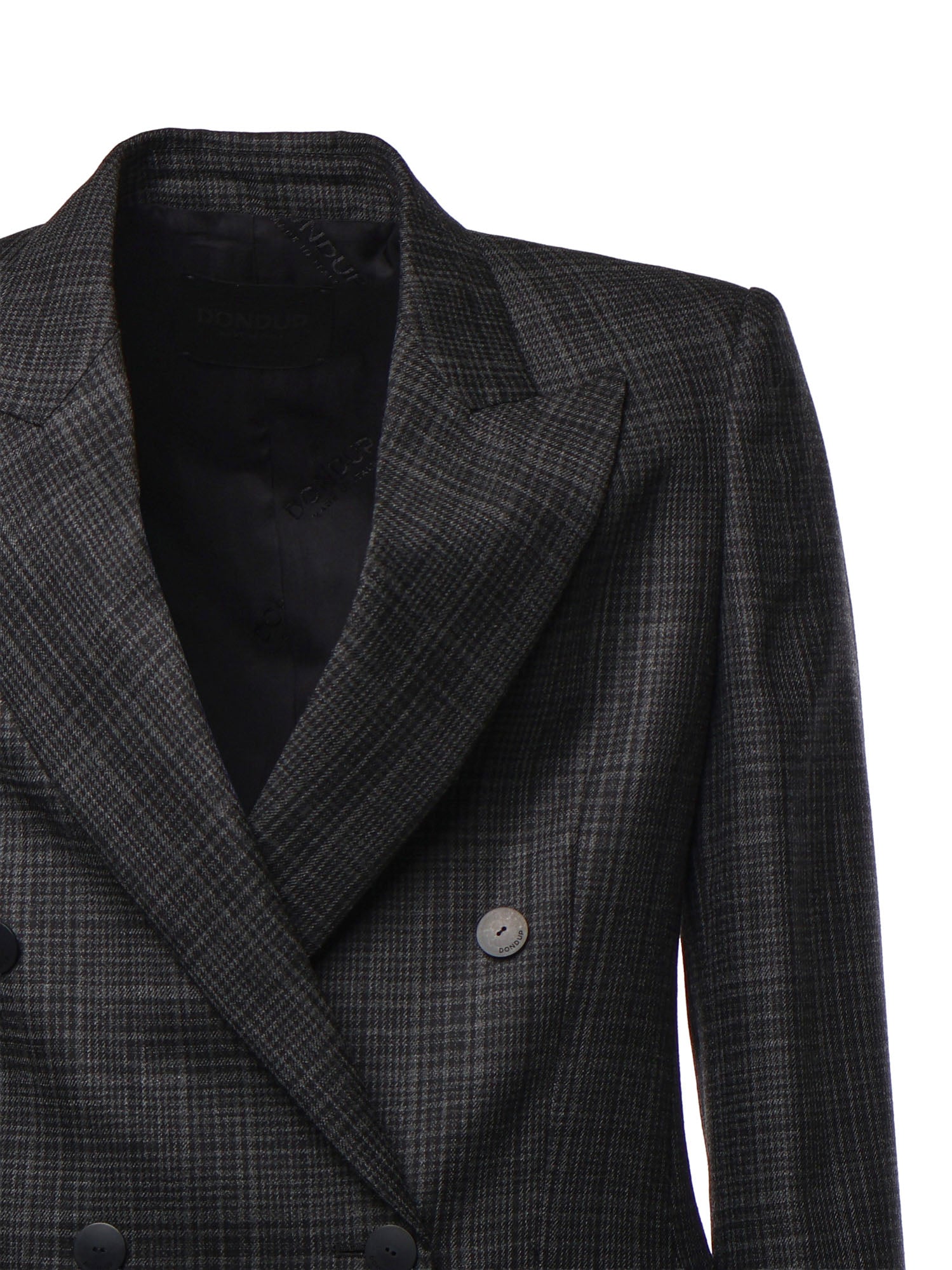 Blazer doppiopetto in Principe di Galles DJ823 QF0208DXXX909 DONDUP 