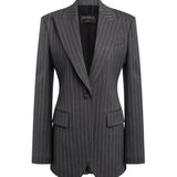 Blazer monopetto in fresco di lana gessato DJ847 ES0080D903 DONDUP 