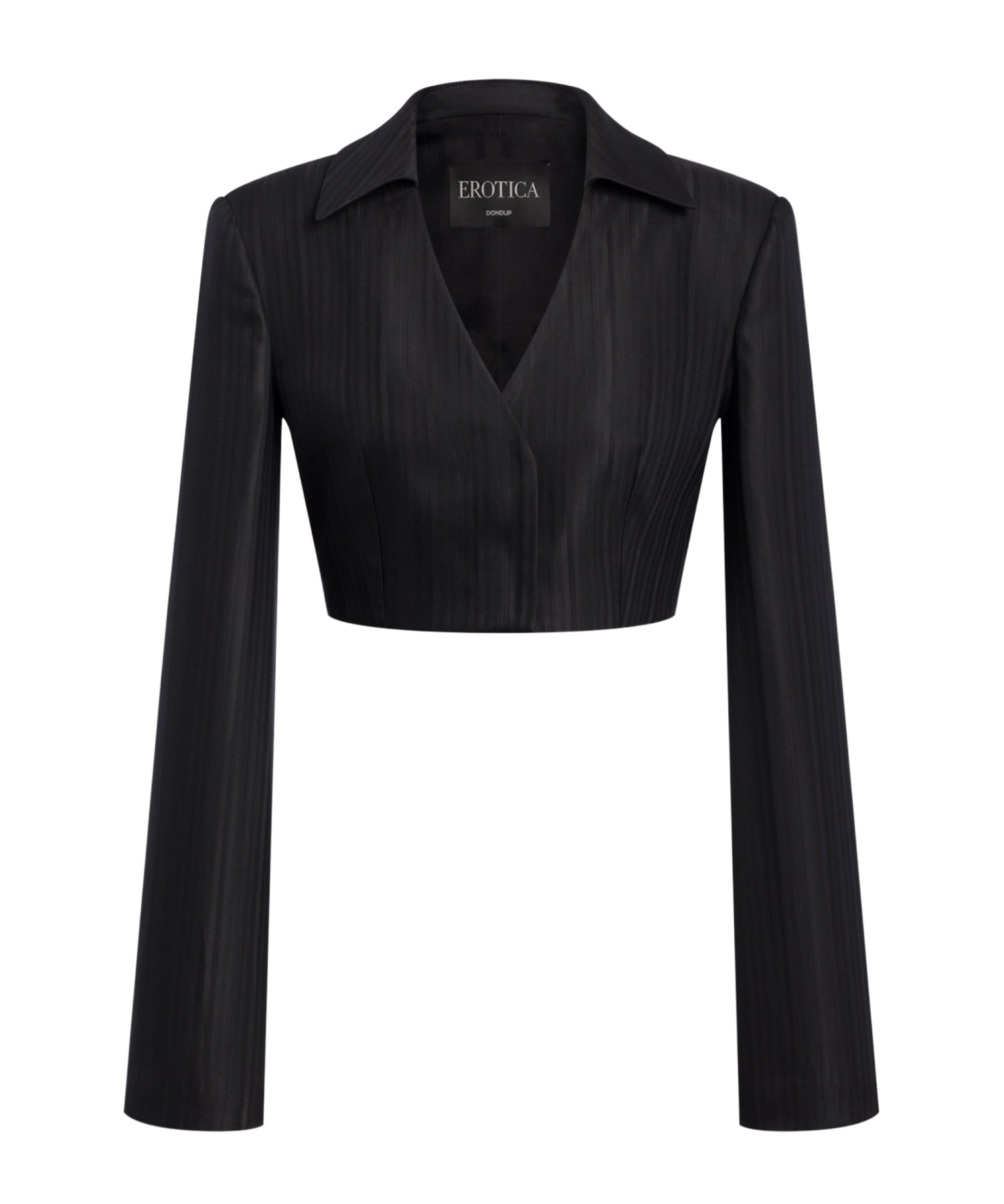 Blazer cropped in gessato lana e viscosa DJ848 EFE166D999 DONDUP 