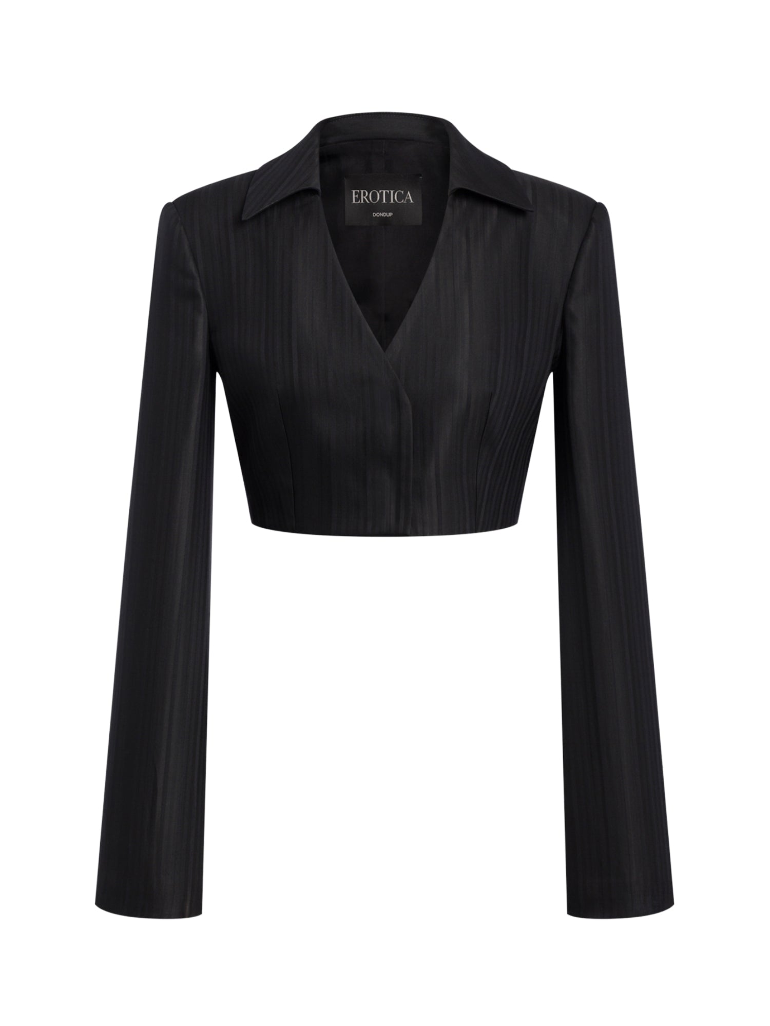 Blazer cropped in gessato lana e viscosa DJ848 EFE166D999 DONDUP 