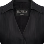 Blazer cropped in gessato lana e viscosa DJ848 EFE166D999 DONDUP 
