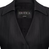 Blazer cropped in gessato lana e viscosa DJ848 EFE166D999 DONDUP 