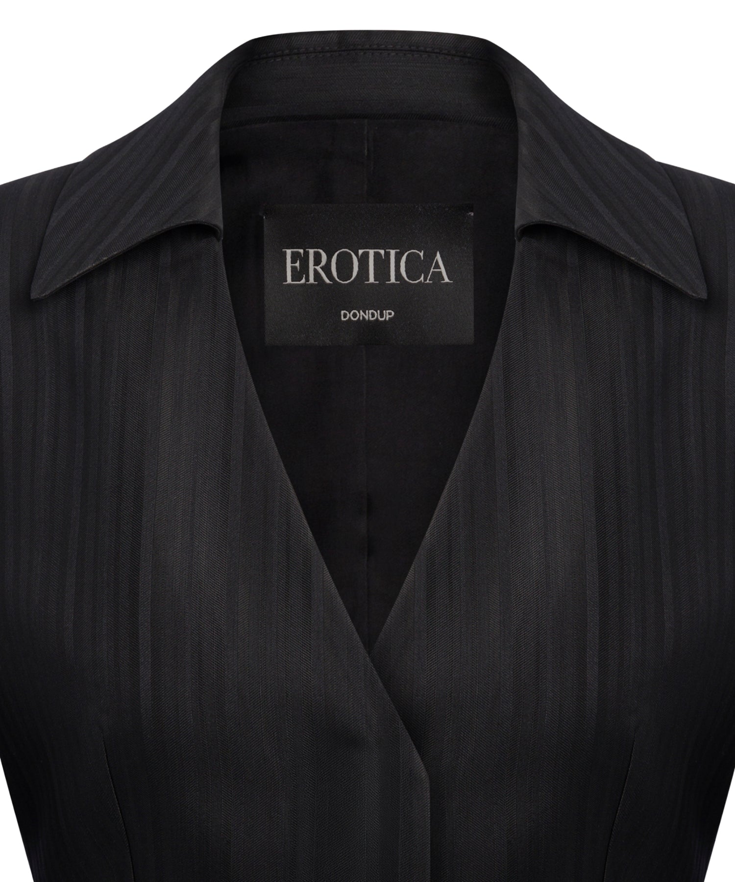 Blazer cropped in gessato lana e viscosa DJ848 EFE166D999 DONDUP 