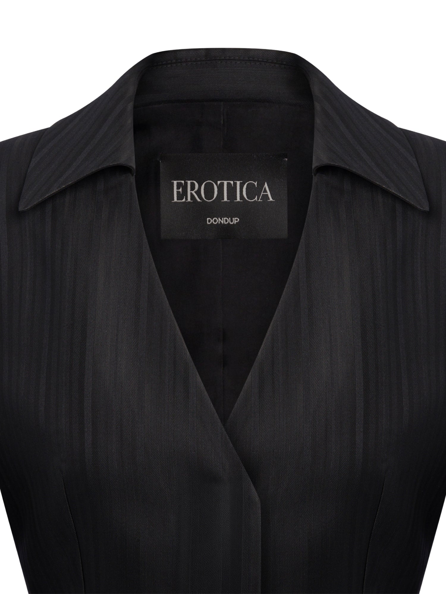 Blazer cropped in gessato lana e viscosa DJ848 EFE166D999 DONDUP 