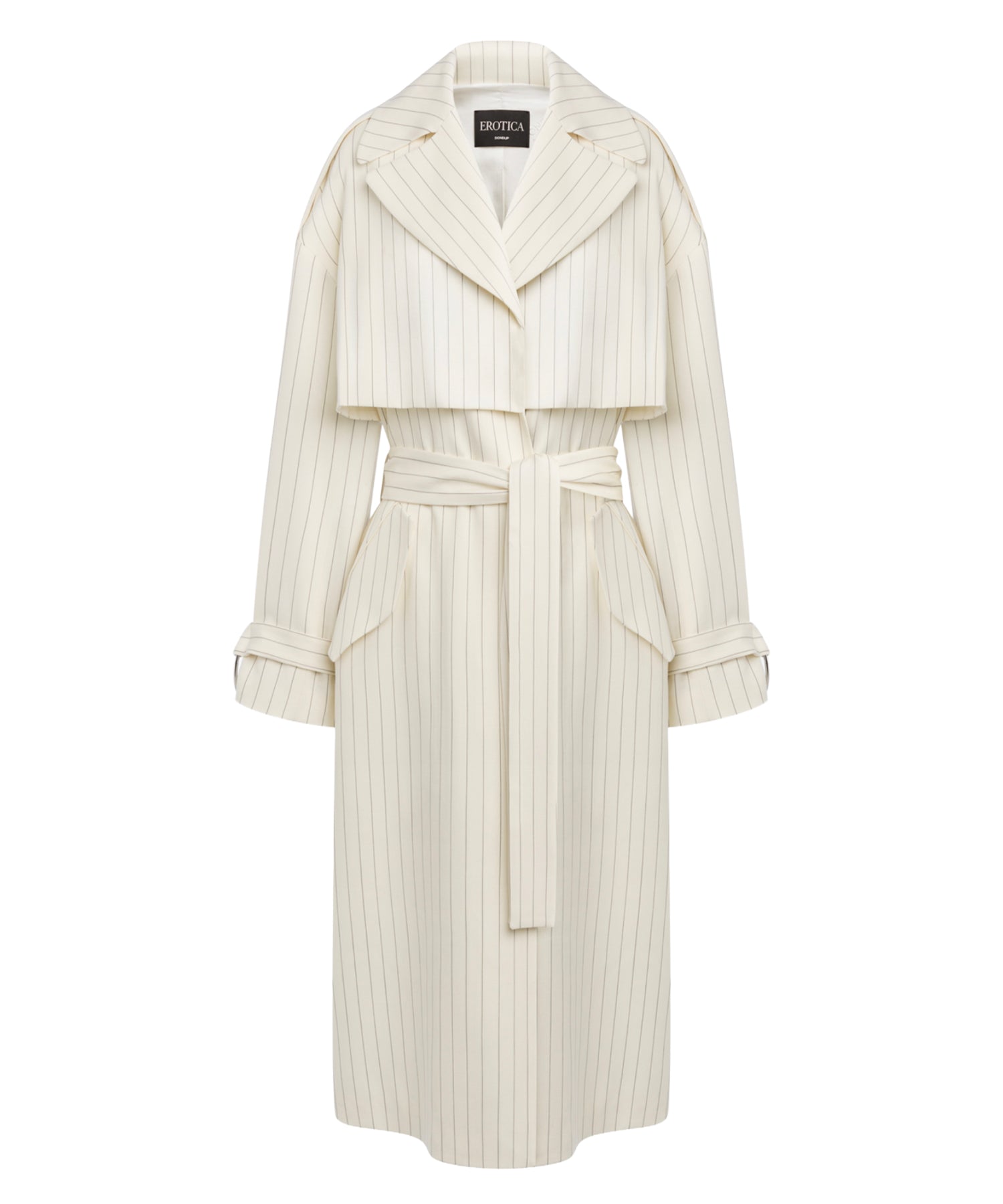 Trenchcoat in fresco di lana gessato DJ856 ES0080D001 DONDUP 