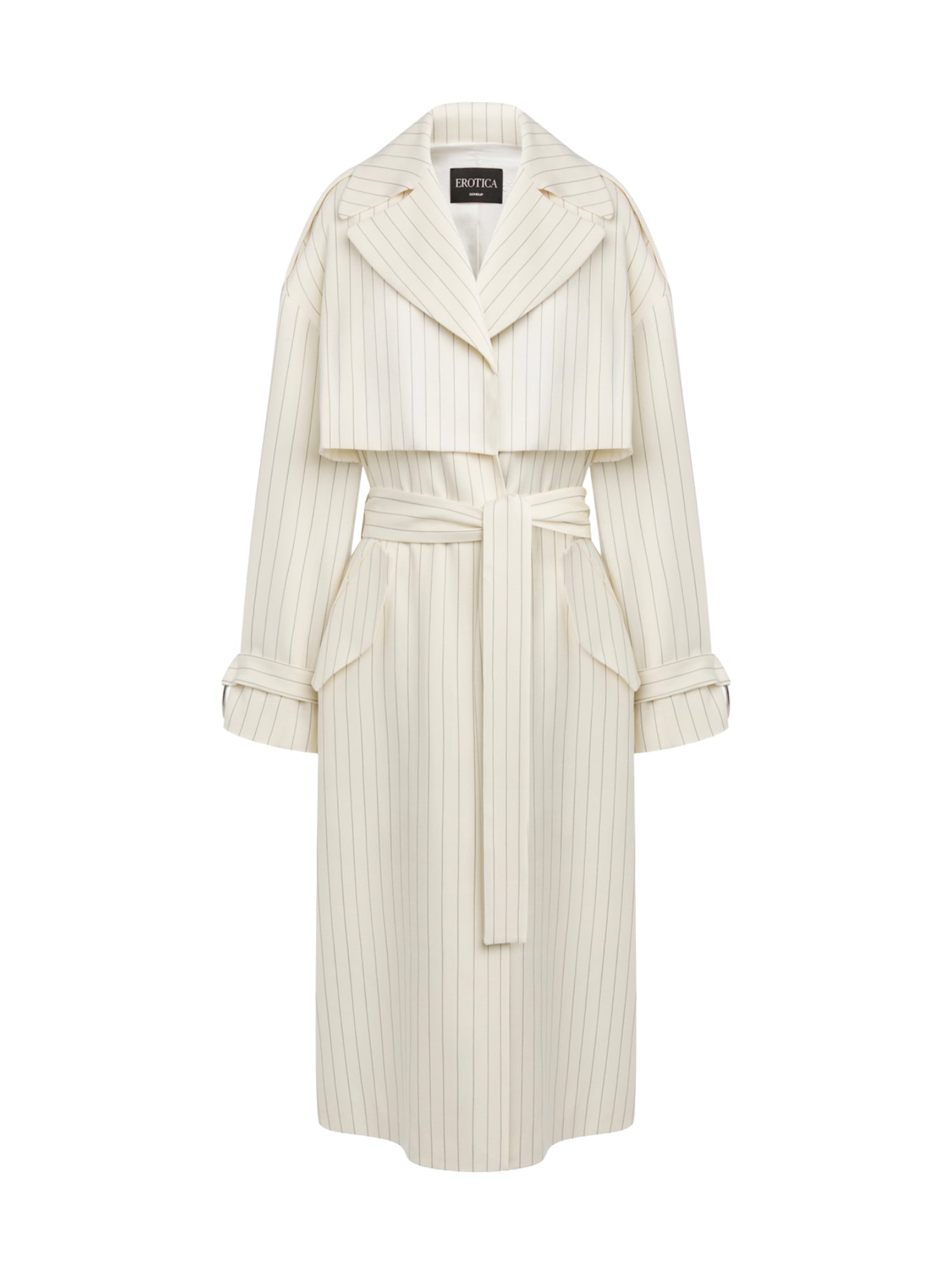 Trenchcoat in fresco di lana gessato DJ856 ES0080D001 DONDUP 