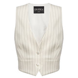 Gilet in fresco di lana gessato DJ860 ES0080D001 DONDUP 
