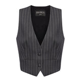 Gilet in fresco di lana gessato DJ860 ES0080D903 DONDUP 