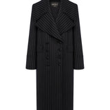 Cappotto doppiopetto in fresco di lana gessato DJ862 ES0080D999 DONDUP 