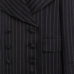Cappotto doppiopetto in fresco di lana gessato DJ862 ES0080D999 DONDUP 