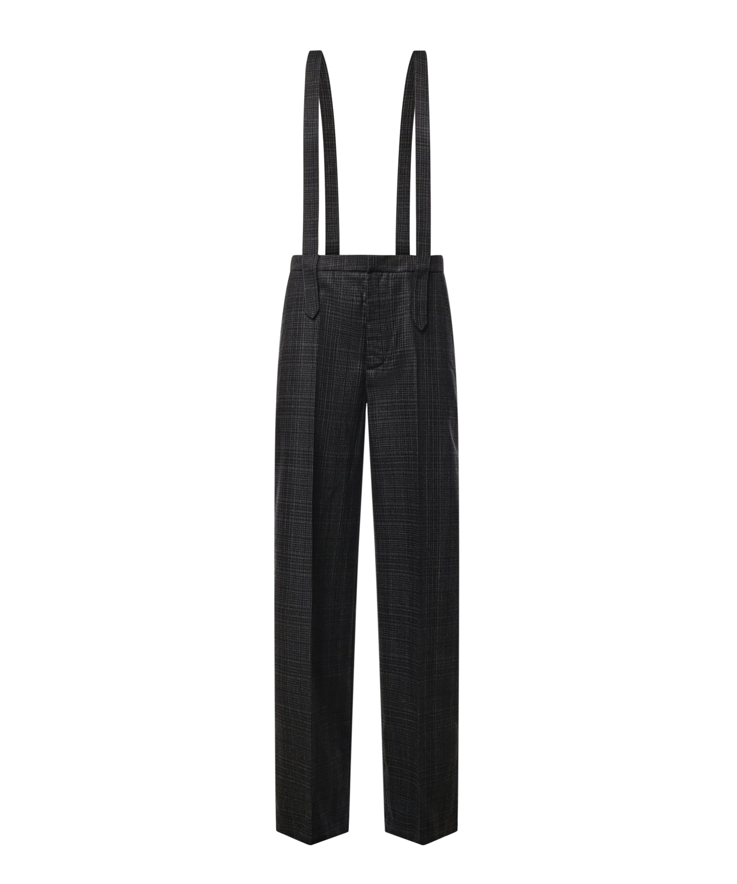 Pantaloni con bretelle in Principe di Galles DP842 QF0208DXXX909 DONDUP 