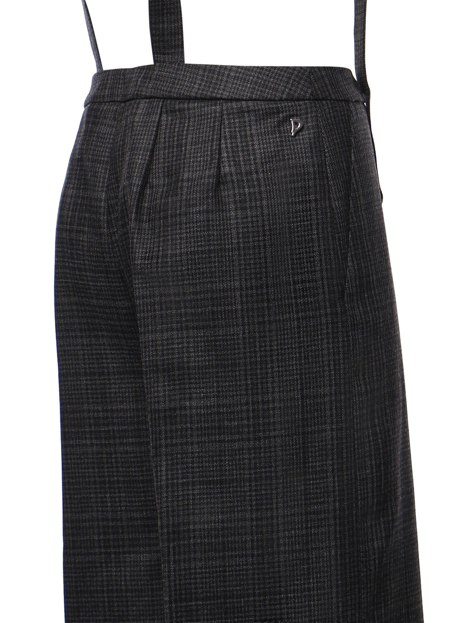 Pantaloni con bretelle in Principe di Galles DP842 QF0208DXXX909 DONDUP 