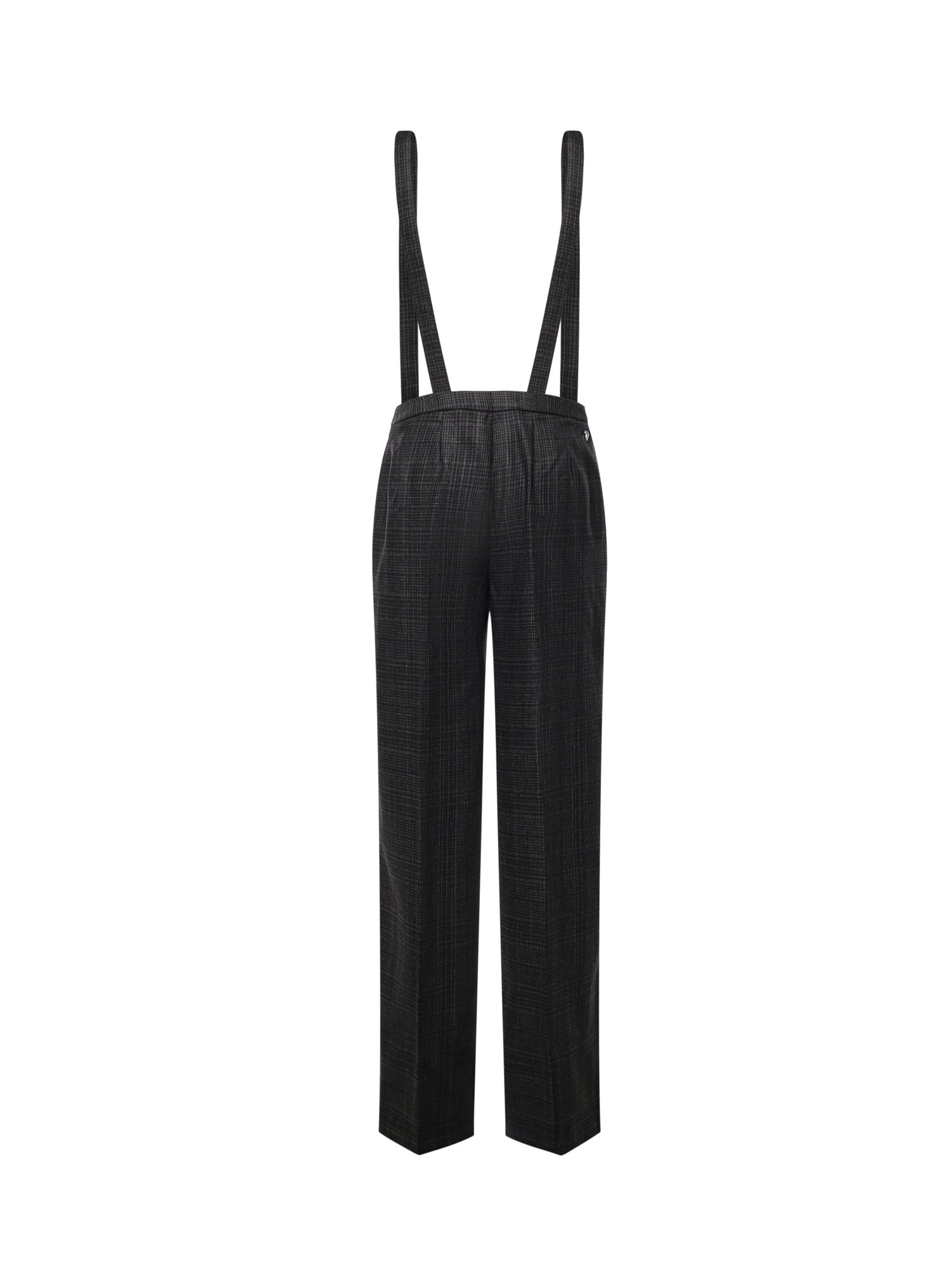 Pantaloni con bretelle in Principe di Galles DP842 QF0208DXXX909 DONDUP 