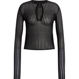 Maglia serafino in maglia lurex DT464 M01044D999 DONDUP 