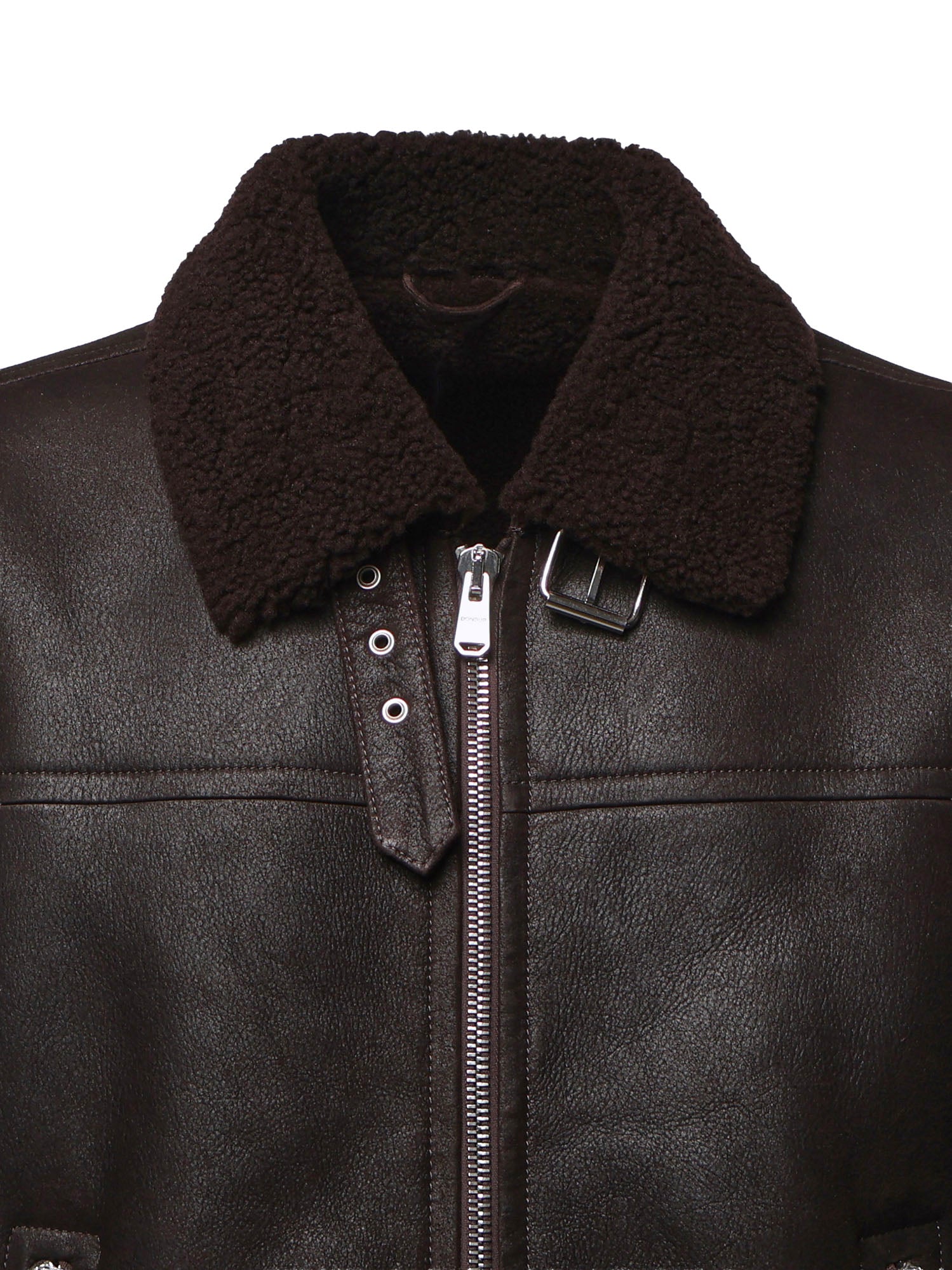 Giacca in pelle e shearling JU026 PL0547UXXX737 DONDUP 
