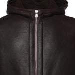 Giacca con cappuccio in pelle JU027 PL0547UXXX737 DONDUP 
