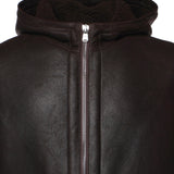 Giacca con cappuccio in pelle JU027 PL0547UXXX737 DONDUP 