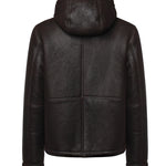 Giacca con cappuccio in pelle JU027 PL0547UXXX737 DONDUP 