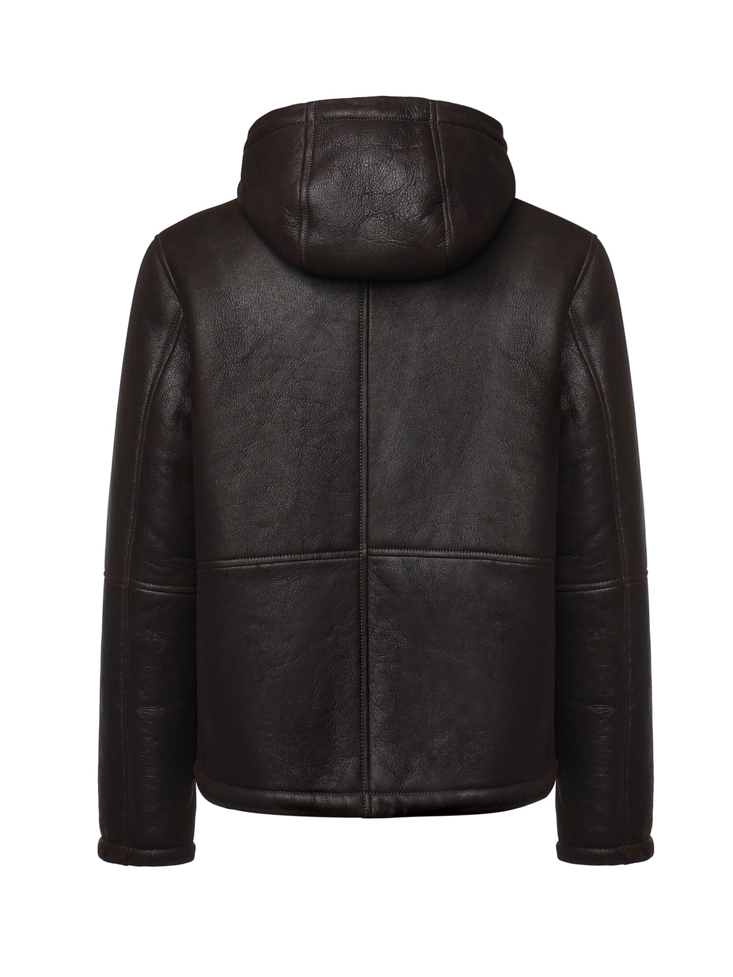 Giacca con cappuccio in pelle JU027 PL0547UXXX737 DONDUP 