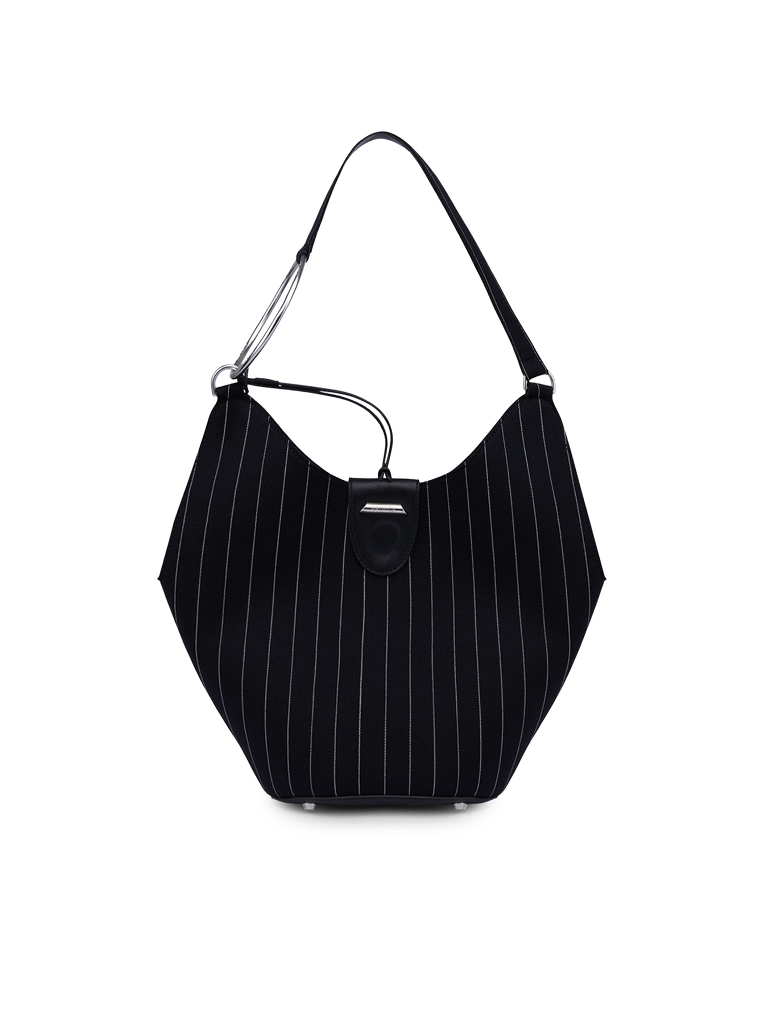 Borsa Small hobo in fresco di lana gessato WB320 ES0080D999 DONDUP 