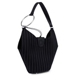 Borsa Small hobo in fresco di lana gessato WB320 ES0080D999 DONDUP 