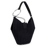 Borsa Small hobo in fresco di lana gessato WB320 ES0080D999 DONDUP 