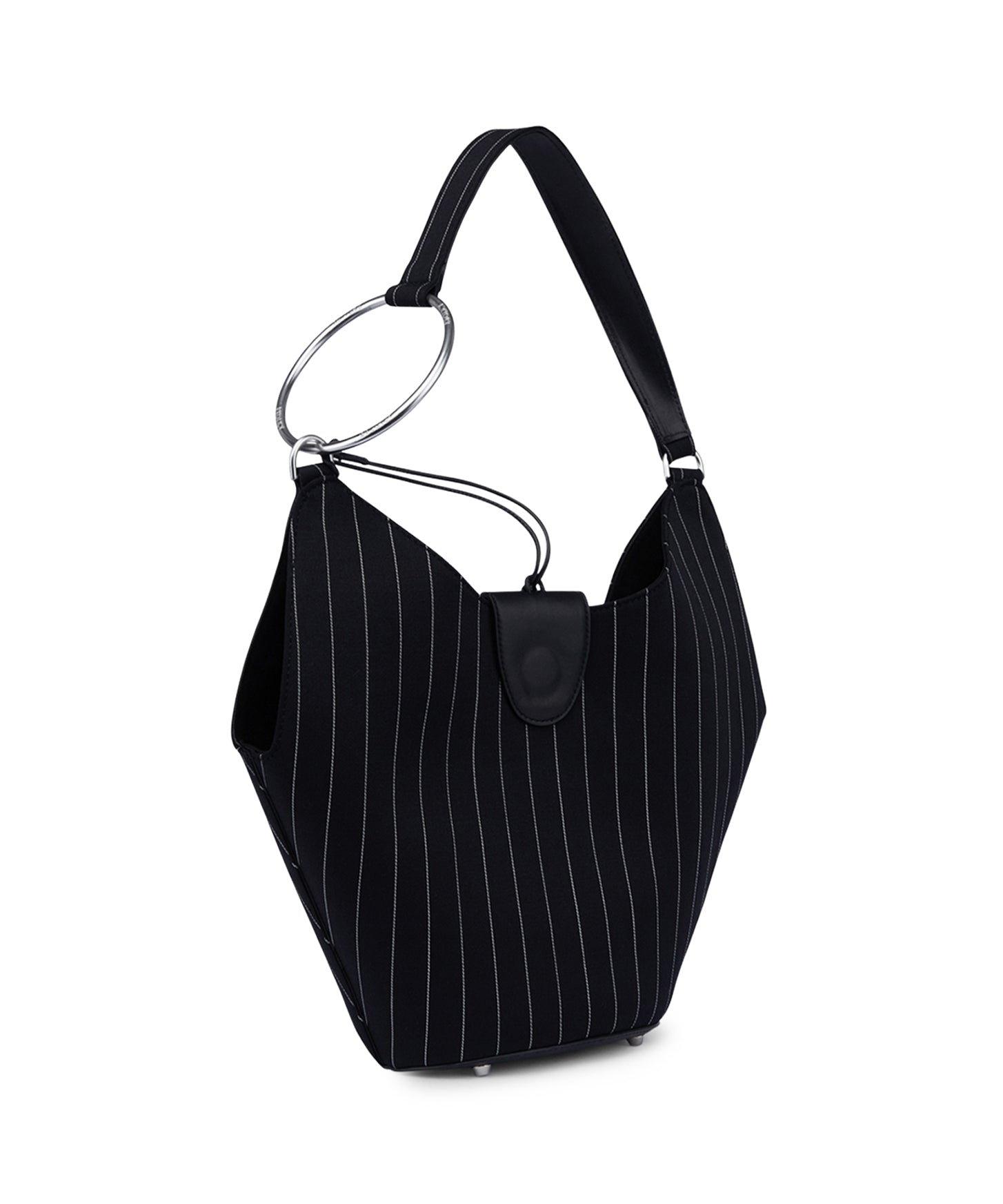 Borsa Small hobo in fresco di lana gessato WB320 ES0080D999 DONDUP 