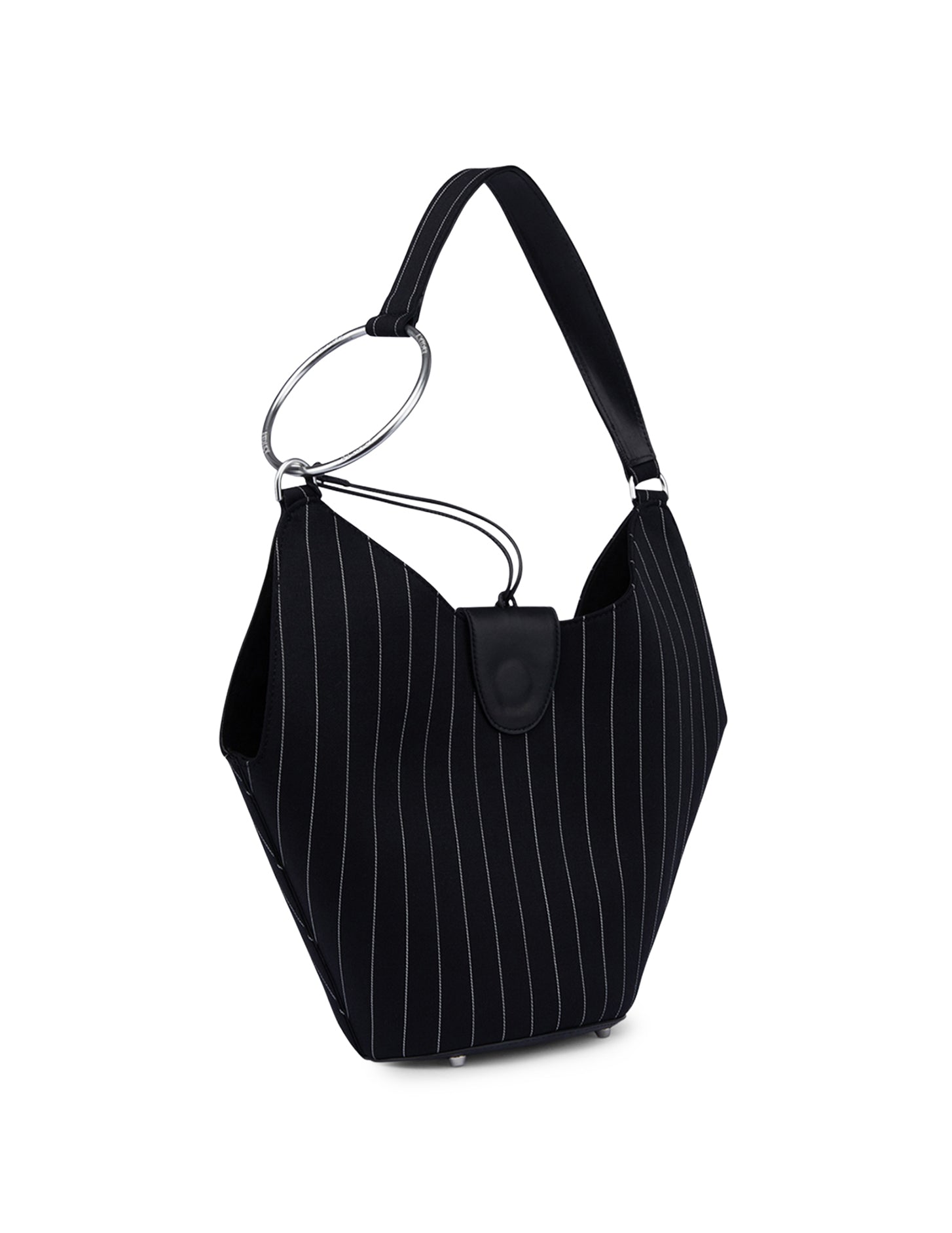 Borsa Small hobo in fresco di lana gessato WB320 ES0080D999 DONDUP 