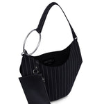 Borsa Small hobo in fresco di lana gessato WB320 ES0080D999 DONDUP 