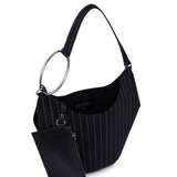 Borsa Small hobo in fresco di lana gessato WB320 ES0080D999 DONDUP 