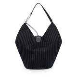 Borsa Big hobo in fresco di lana gessato WB321 ES0080D999 DONDUP 