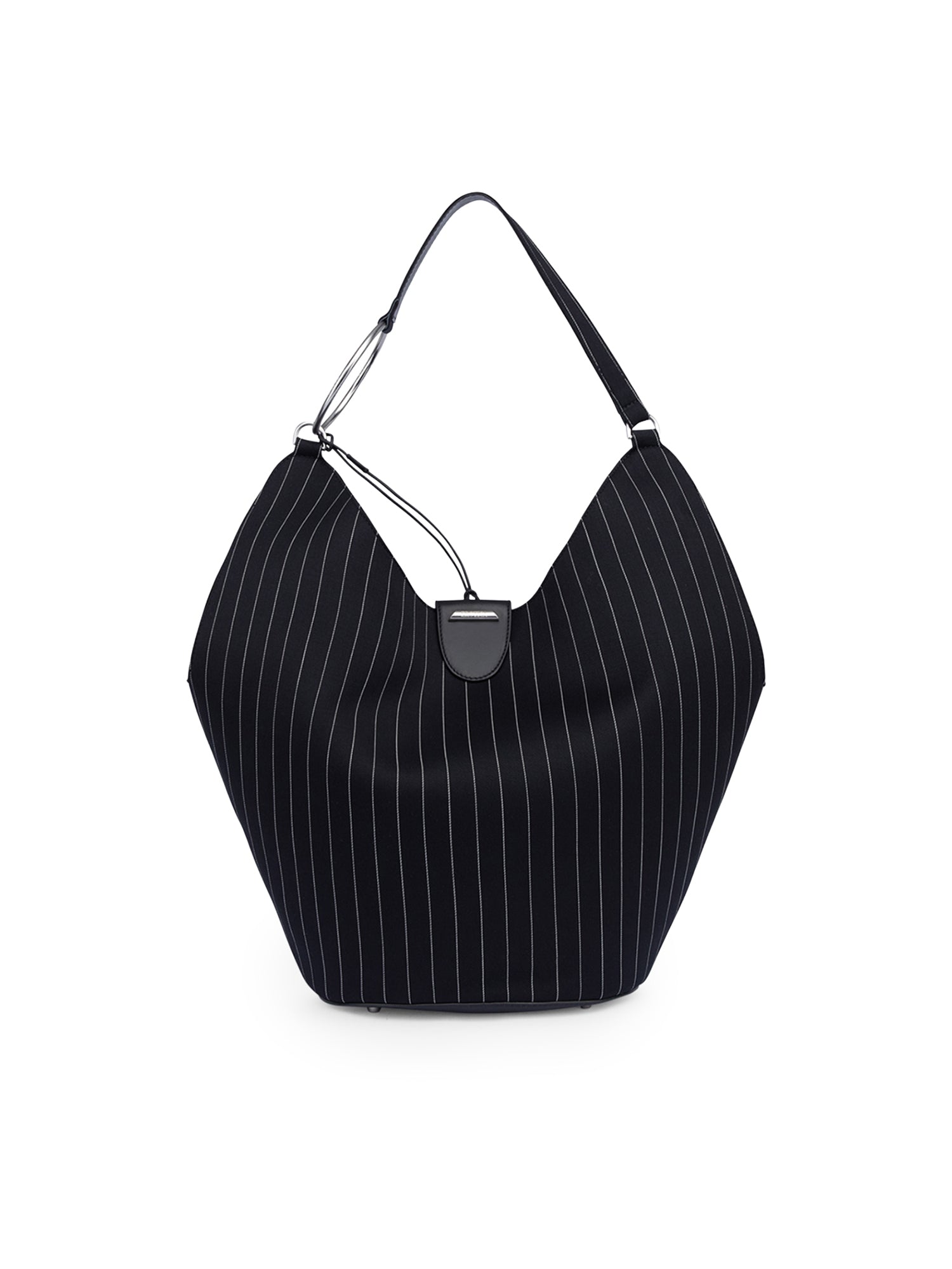 Borsa Big hobo in fresco di lana gessato WB321 ES0080D999 DONDUP 