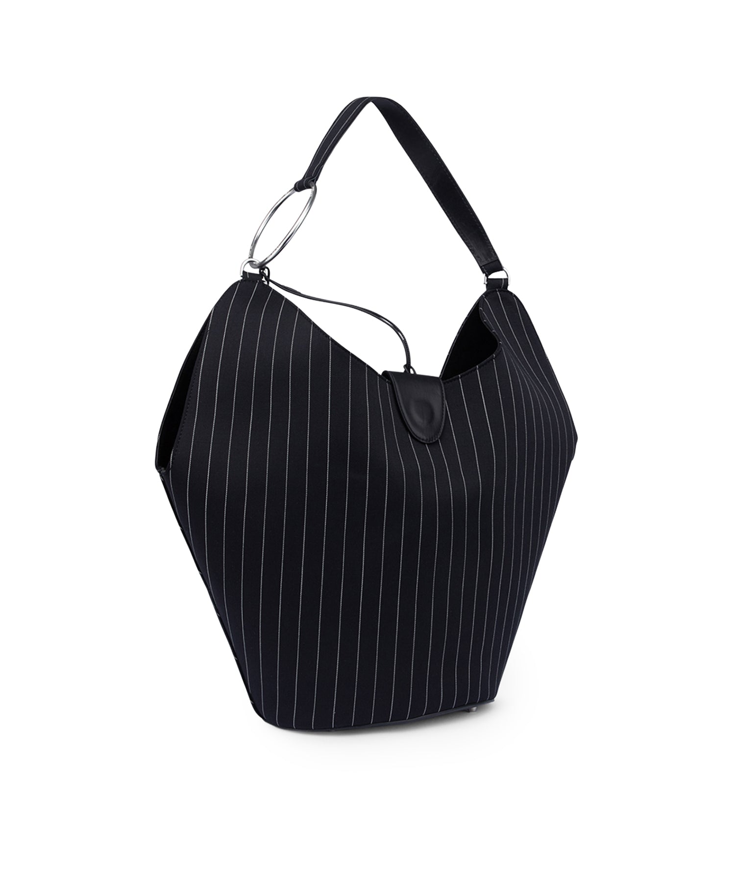 Borsa Big hobo in fresco di lana gessato WB321 ES0080D999 DONDUP 