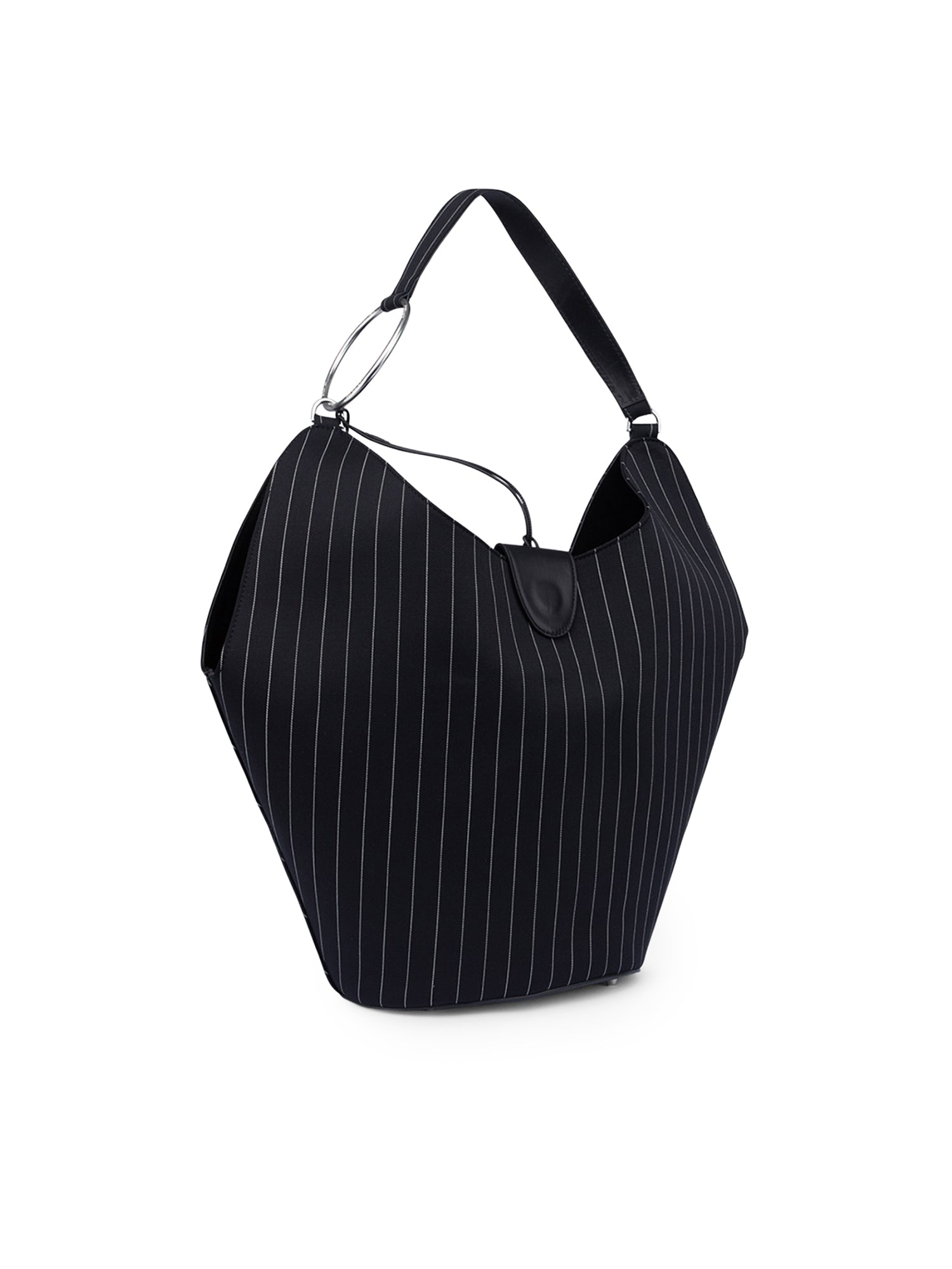 Borsa Big hobo in fresco di lana gessato WB321 ES0080D999 DONDUP 