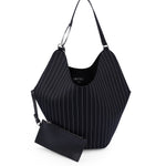Borsa Big hobo in fresco di lana gessato WB321 ES0080D999 DONDUP 