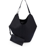 Borsa Big hobo in fresco di lana gessato WB321 ES0080D999 DONDUP 
